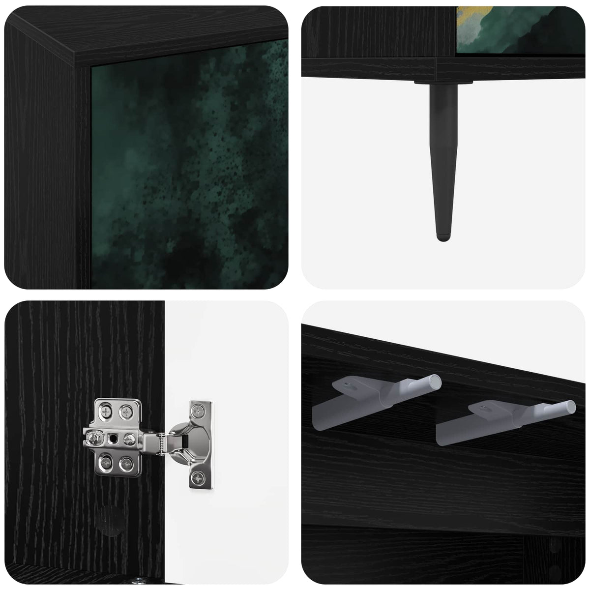 TV ormar WIJHE 69 x 33 x 50,5 cm Crni hrast Konstruirano drvo