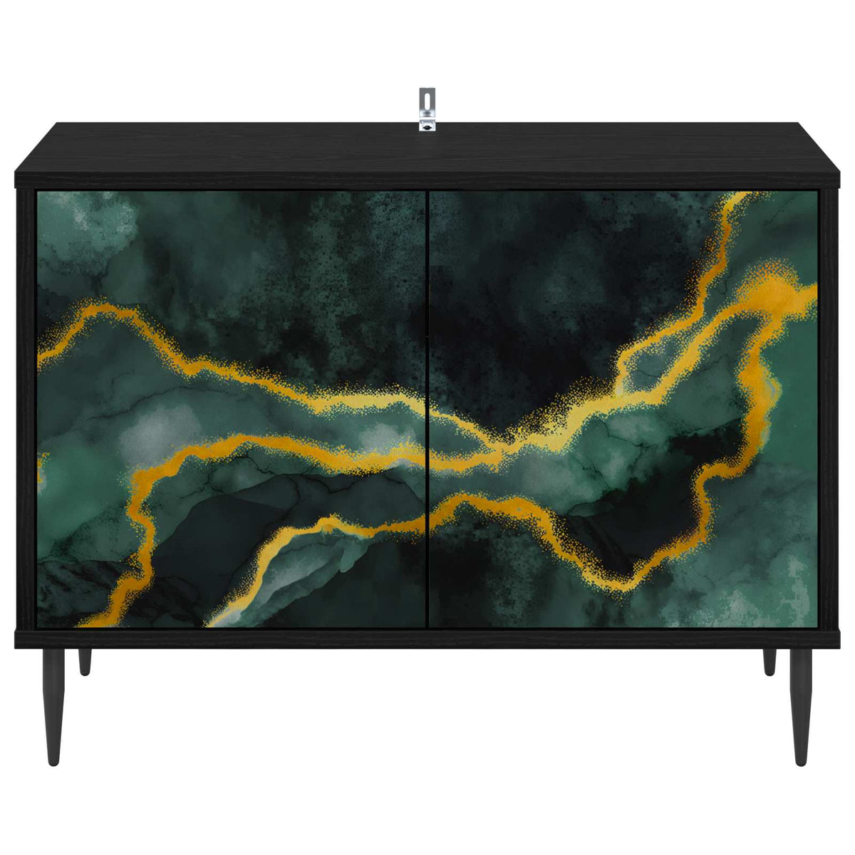 TV ormar WIJHE 69 x 33 x 50,5 cm Crni hrast Konstruirano drvo