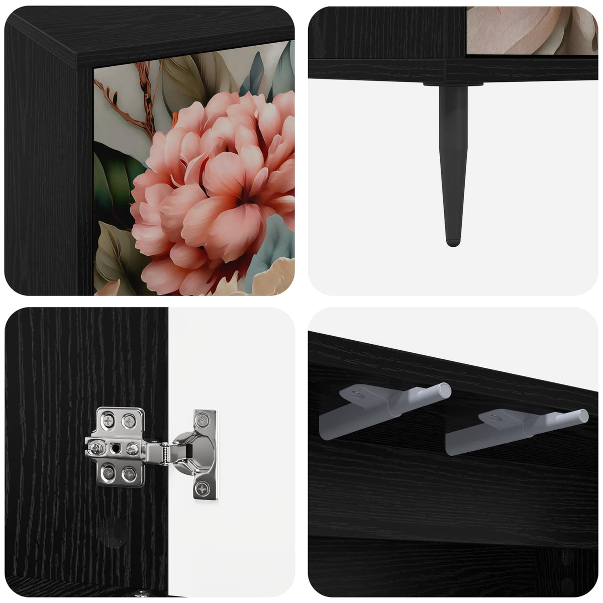 TV ormar BORNE 69 x 33 x 50,5 cm Crni hrast Konstruirano drvo