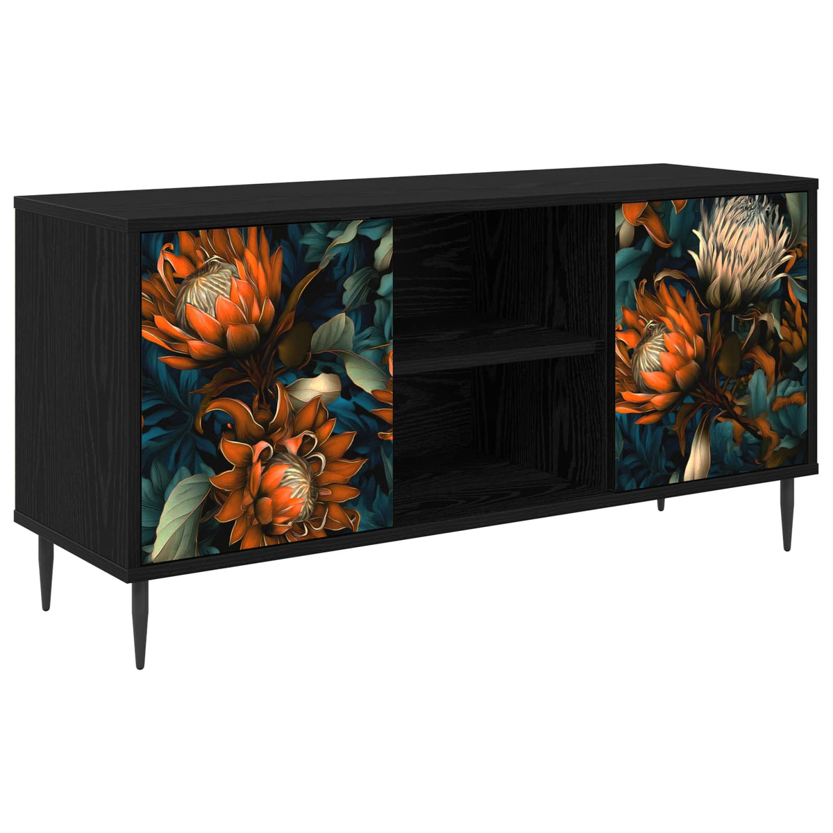 TV ormar LOCHEM 102 x 33 x 51 cm Crni hrast Konstruirano drvo