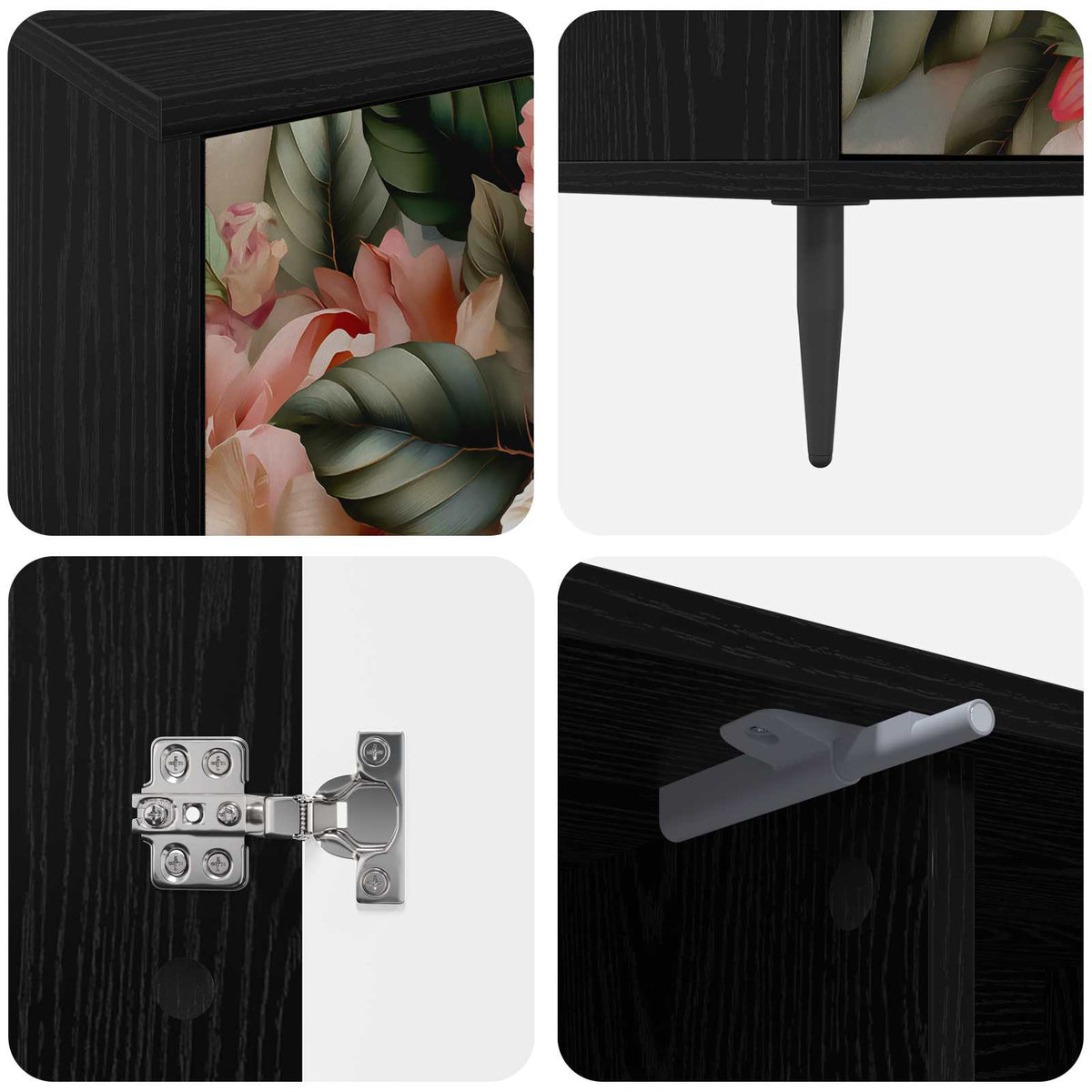 TV ormar BORNE 102 x 33 x 51 cm Crni hrast Konstruirano drvo