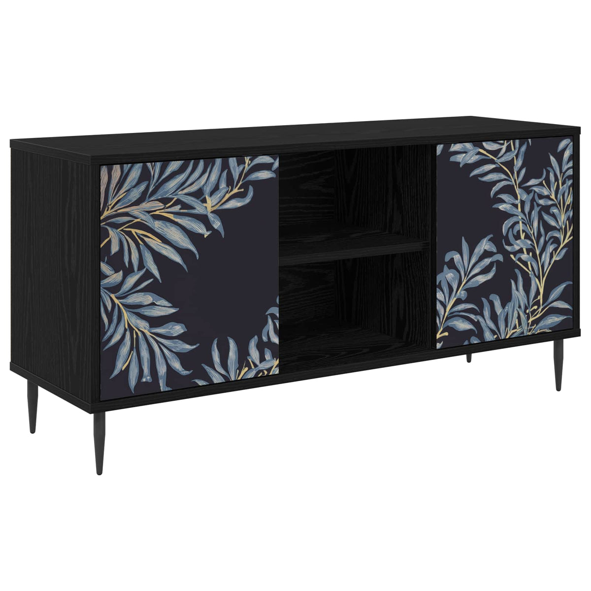 TV ormar DOKKUM 102 x 33 x 51 cm Crni hrast Konstruirano drvo