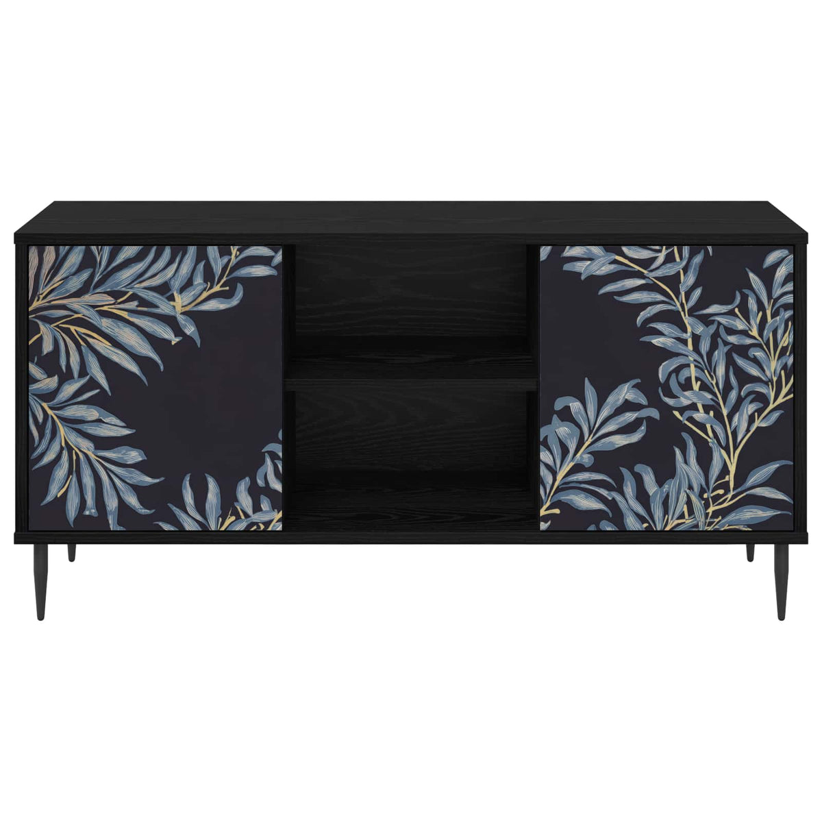 TV ormar DOKKUM 102 x 33 x 51 cm Crni hrast Konstruirano drvo