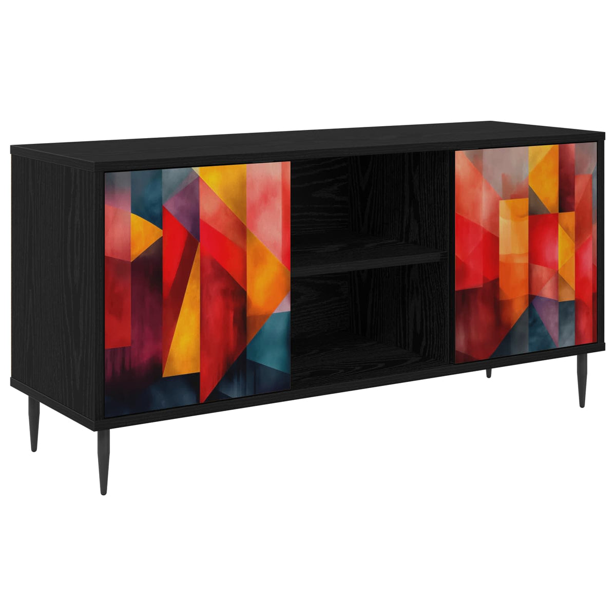 TV ormar HEESCH 102 x 33 x 51 cm Crni hrast Konstruirano drvo