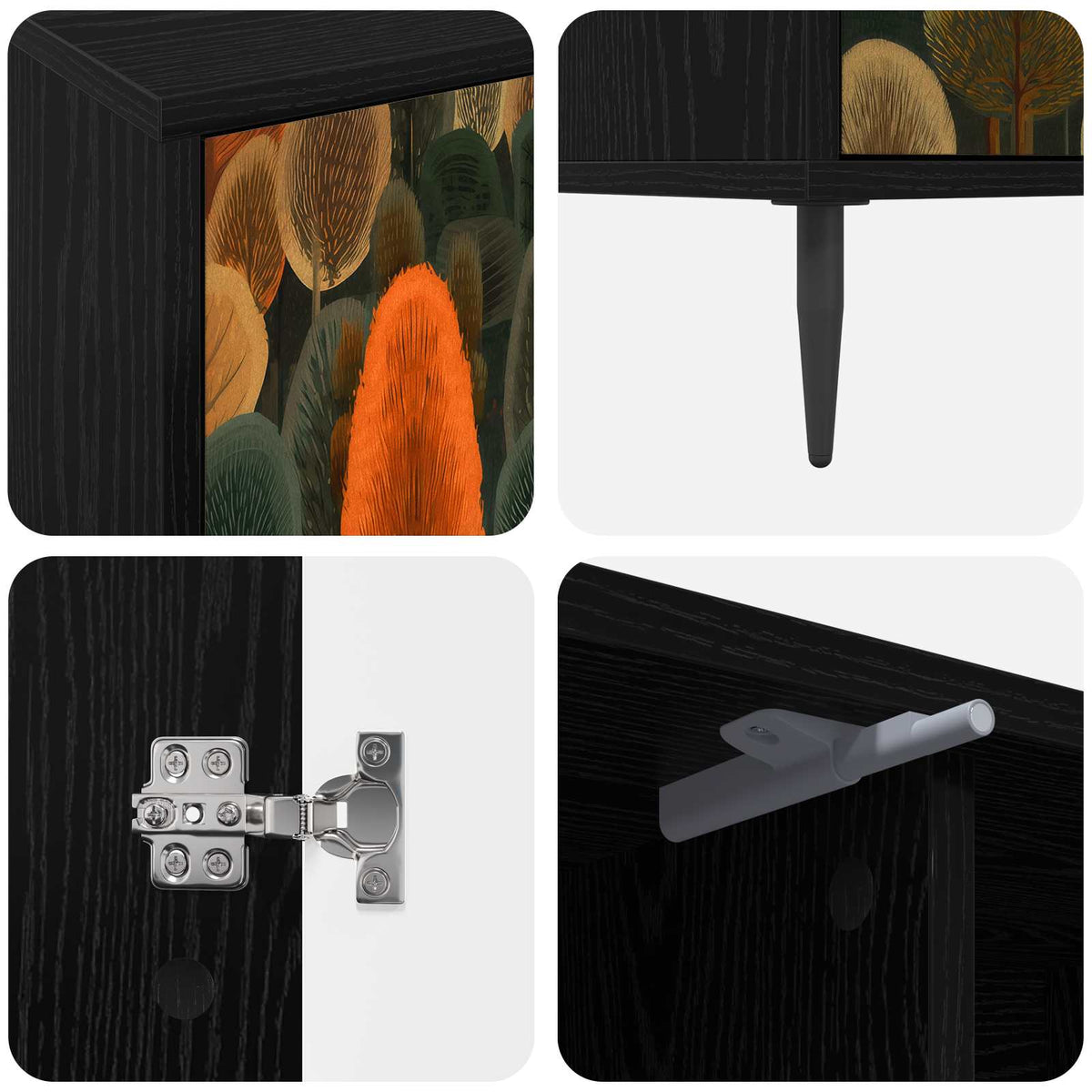 TV ormar ZAANDAM 102 x 33 x 51 cm Crni hrast Konstruirano drvo