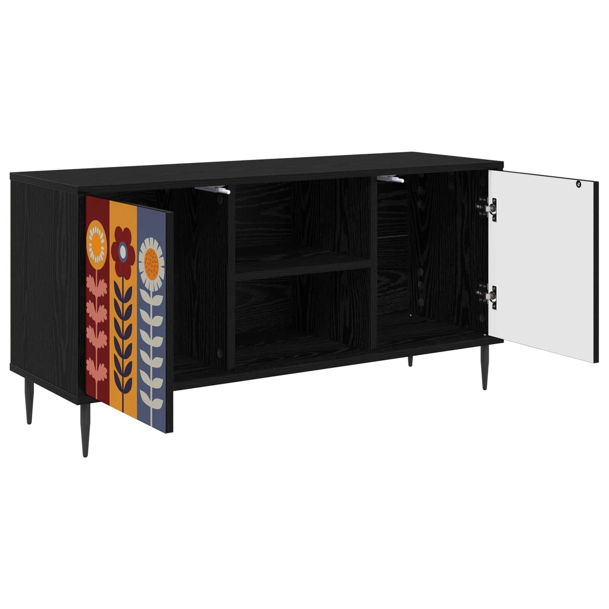 TV ormar ESSEN 102 x 33 x 51 cm Crni hrast Konstruirano drvo