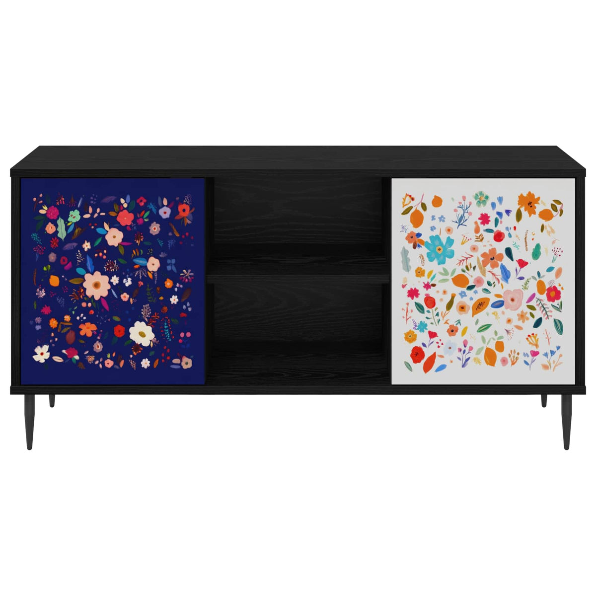 TV ormar MAINZ 102 x 33 x 51 cm Crni hrast Konstruirano drvo