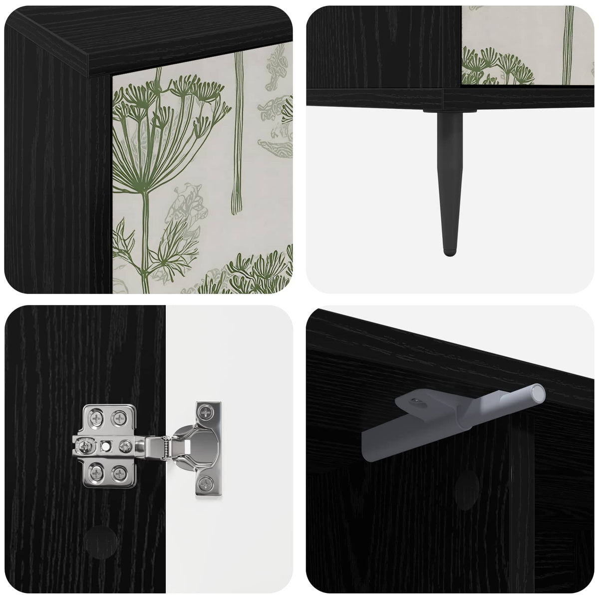 TV ormar GOTHA 102 x 33 x 51 cm Crni hrast Konstruirano drvo