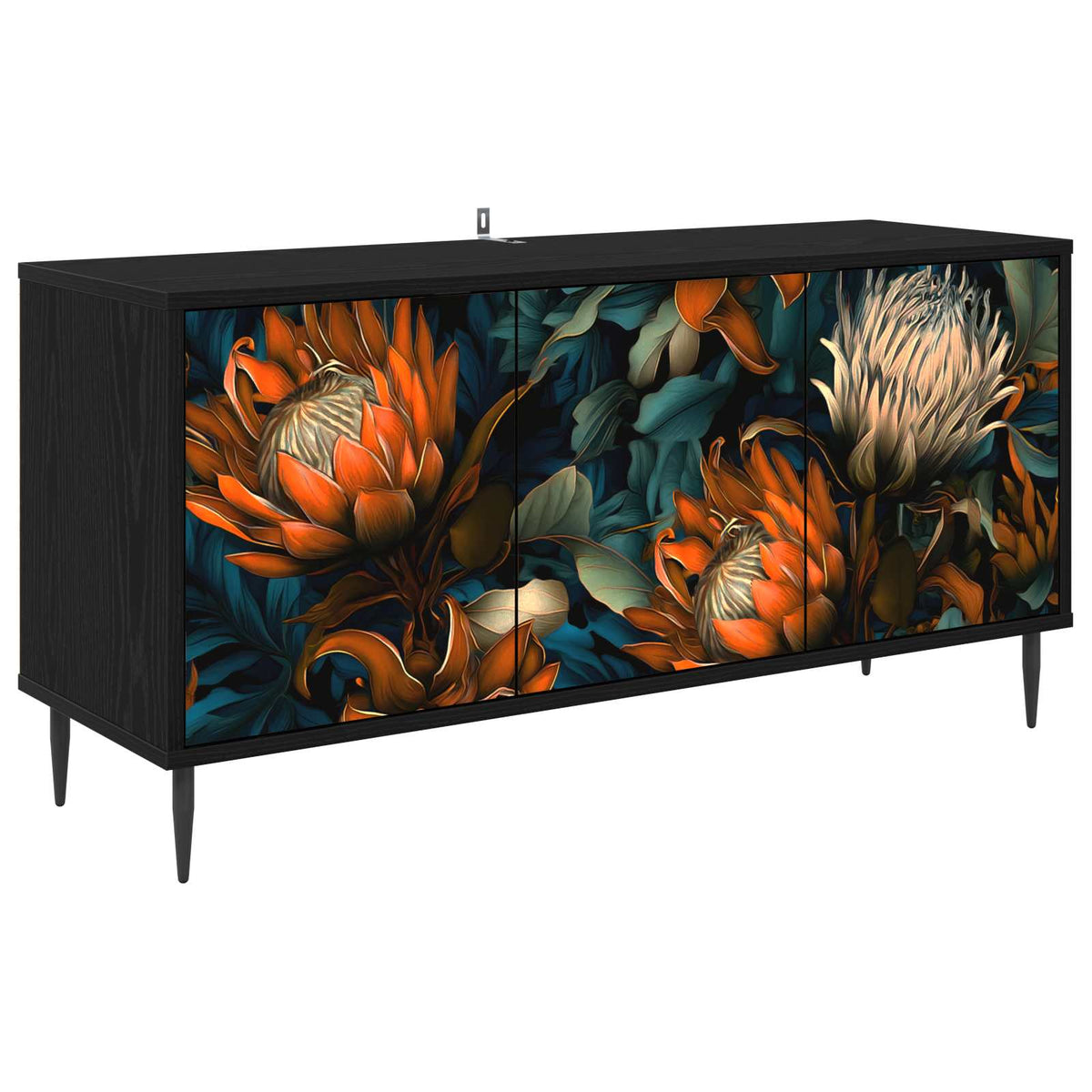 TV ormar LOCHEM 102 x 33 x 51 cm Crni hrast Konstruirano drvo