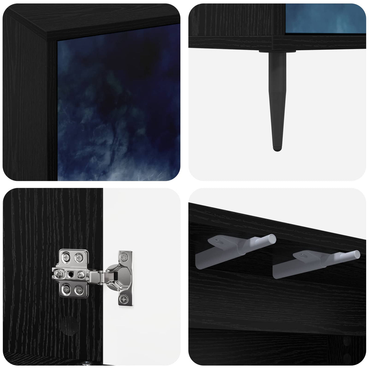 TV ormar RAALTE 102 x 33 x 51 cm Crni hrast Konstruirano drvo