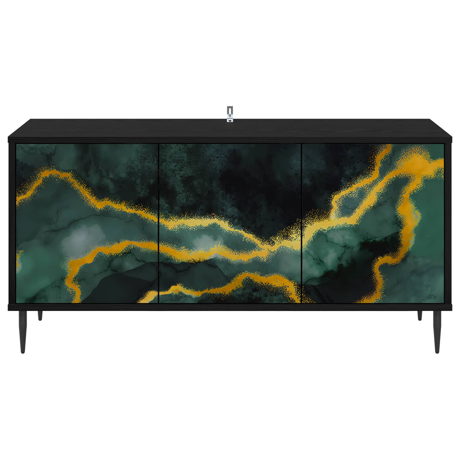 TV ormar WIJHE 102 x 33 x 51 cm Crni hrast Konstruirano drvo