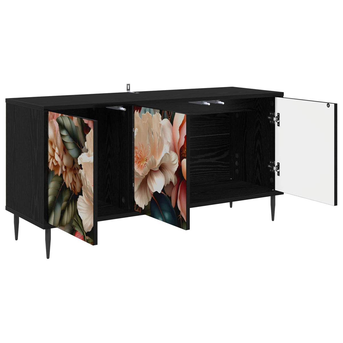 TV ormar BORNE 102 x 33 x 51 cm Crni hrast Konstruirano drvo
