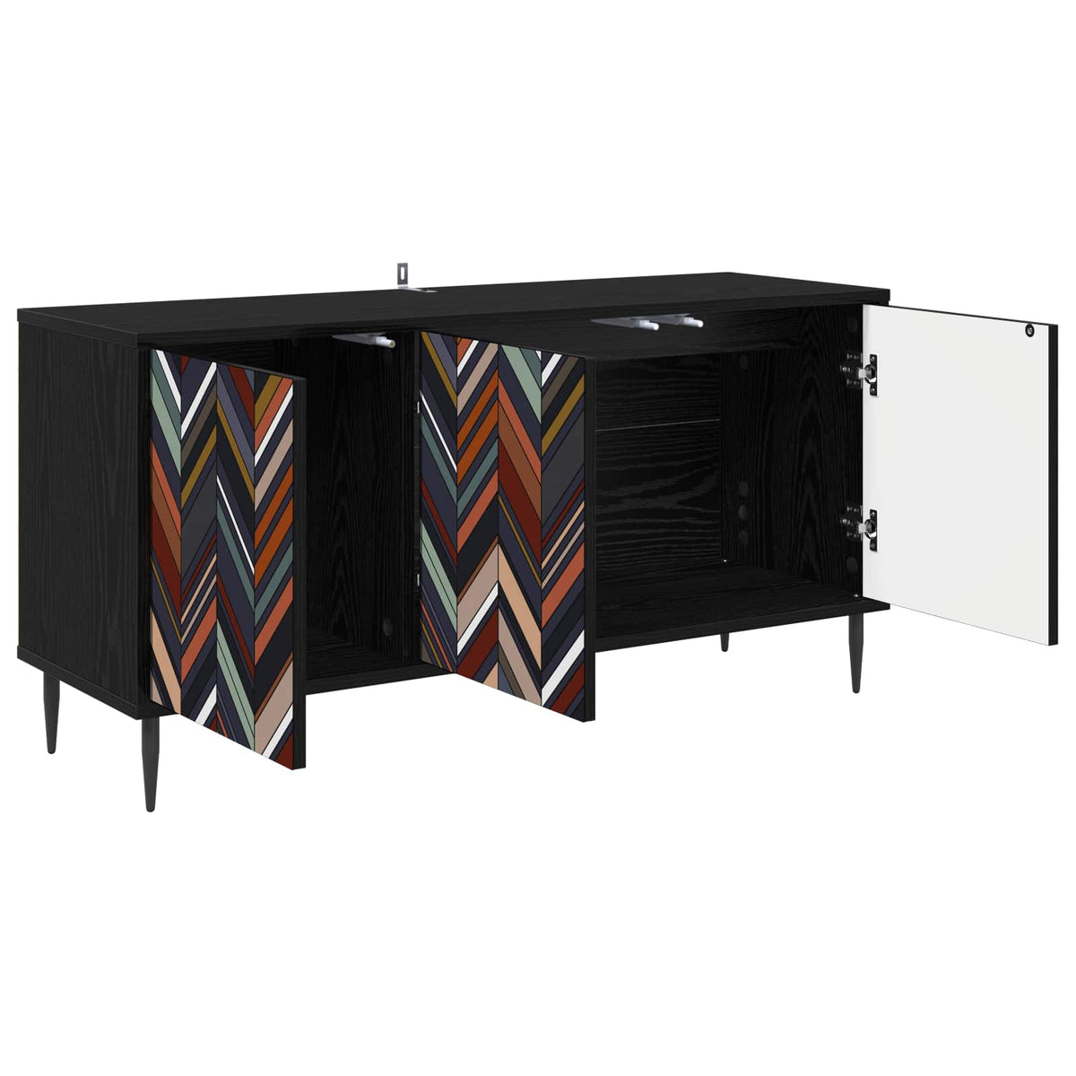 TV ormar OMMEN 102 x 33 x 51 cm Crni hrast Konstruirano drvo