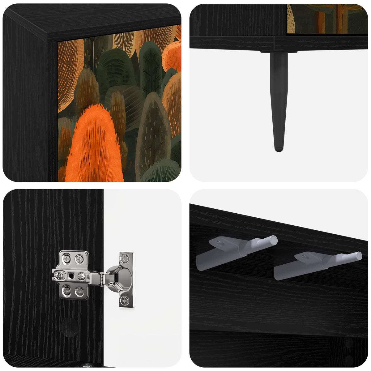 TV ormar ZAANDAM 102 x 33 x 51 cm Crni hrast Konstruirano drvo