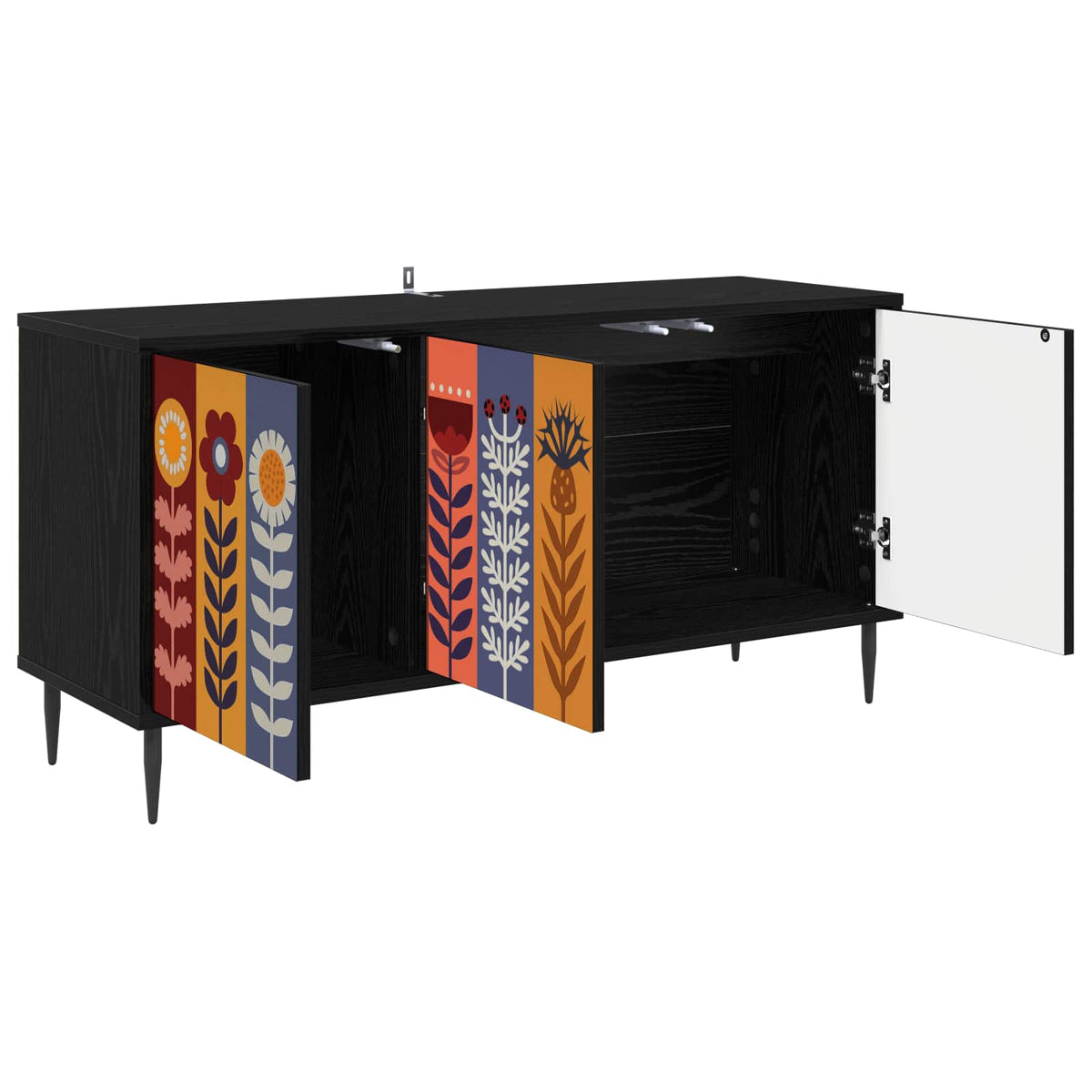 TV ormar ESSEN 102 x 33 x 51 cm Crni hrast Konstruirano drvo