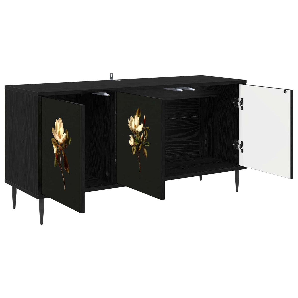 TV ormar BREMEN 102 x 33 x 51 cm Crni hrast Konstruirano drvo