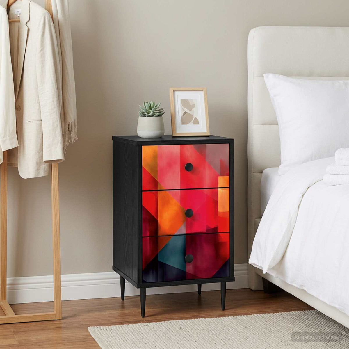 Noćni ormar HEESCH 2 kom. Crni hrast 36 x 33 x 61 cm