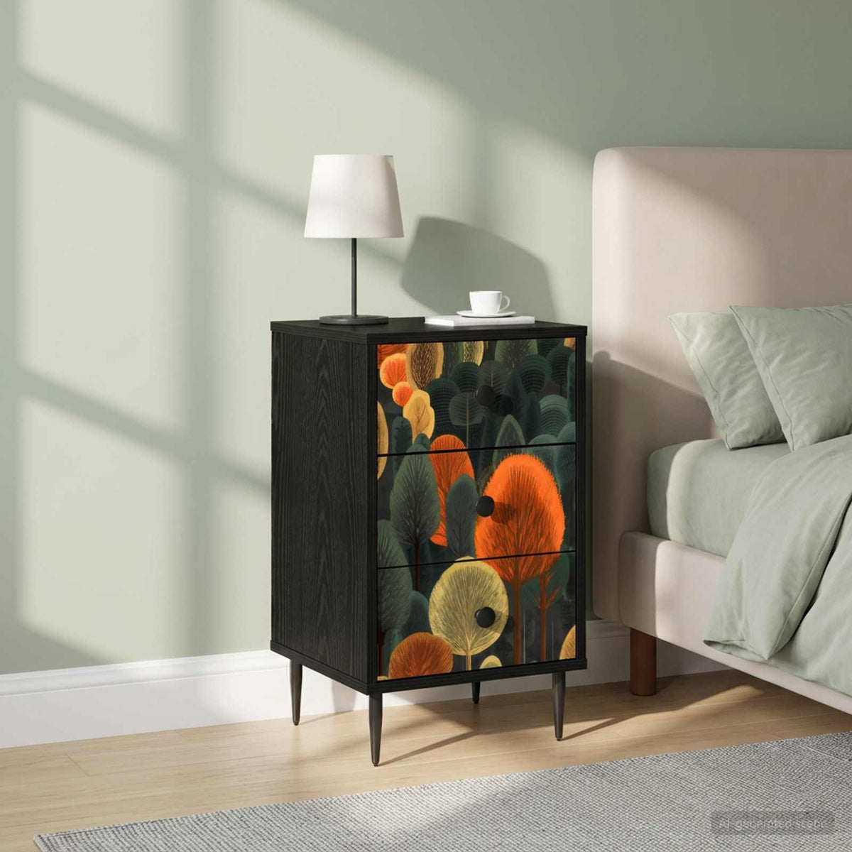 Noćni ormar ZAANDAM 2 kom. Crni hrast 36 x 33 x 61 cm