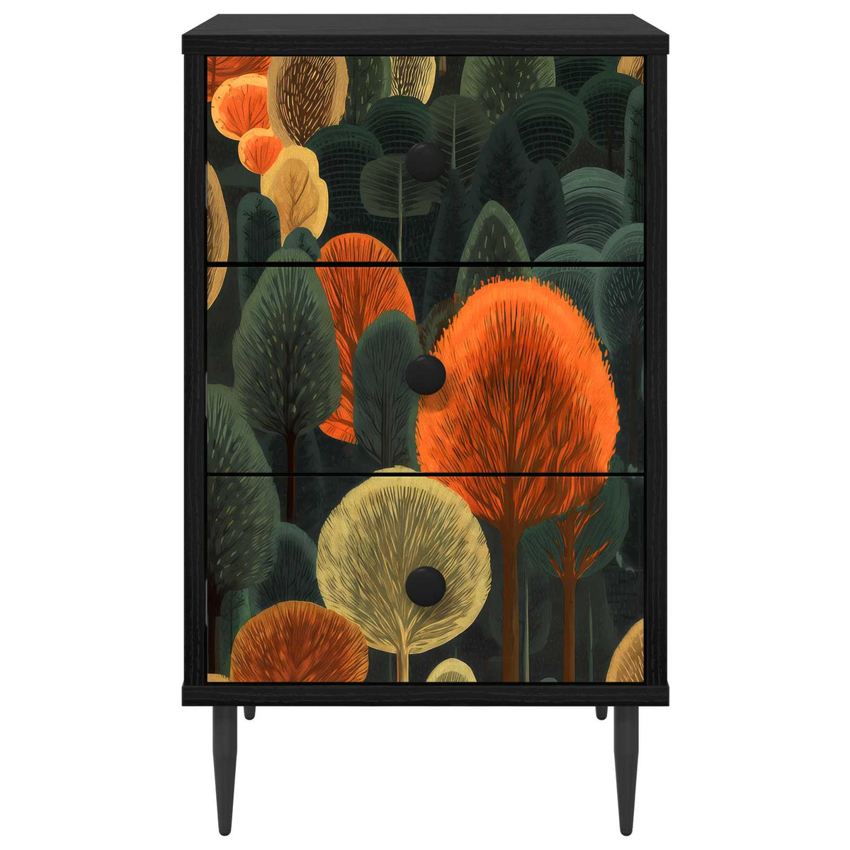 Noćni ormar ZAANDAM 2 kom. Crni hrast 36 x 33 x 61 cm