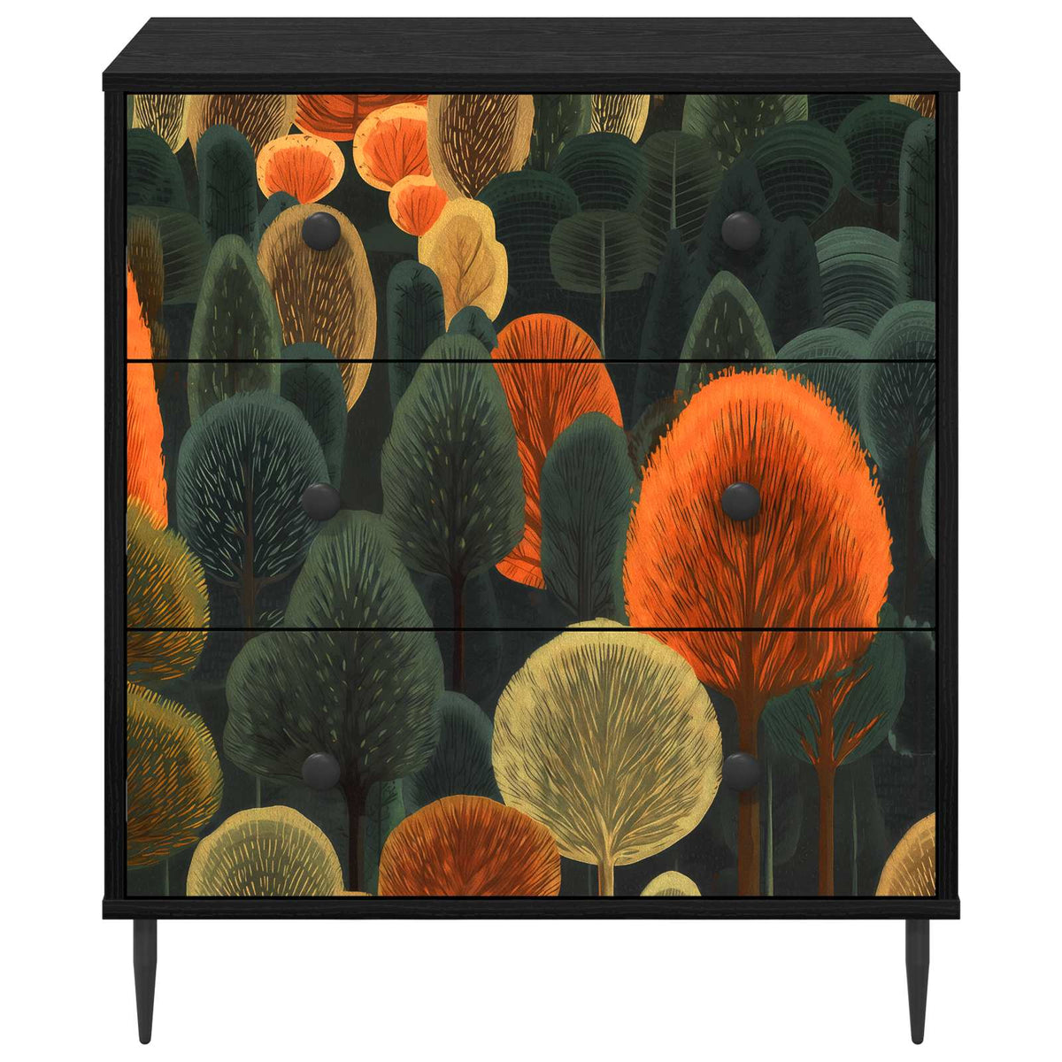 Komoda ZAANDAM Print šume 66 x 36,5 x 76 cm Konstruirano drvo