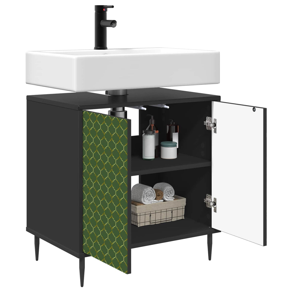 Kupaonski ormar GELEEN Crni hrast 60 x 40 x 61 cm