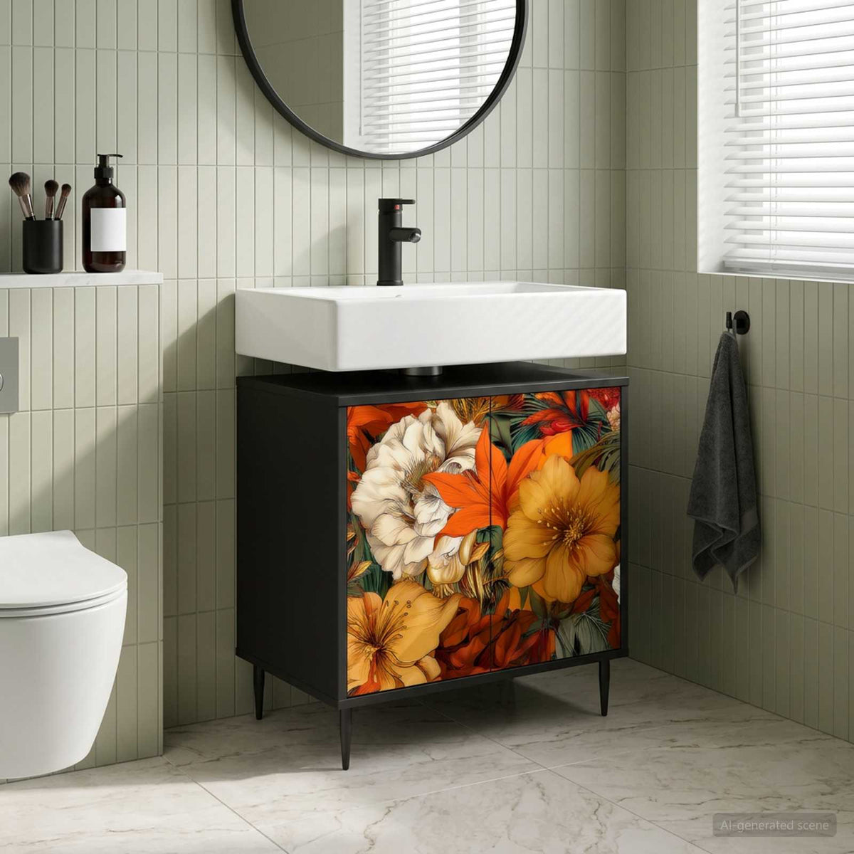 Kupaonski ormar GENNEP Crni hrast 60 x 40 x 61 cm