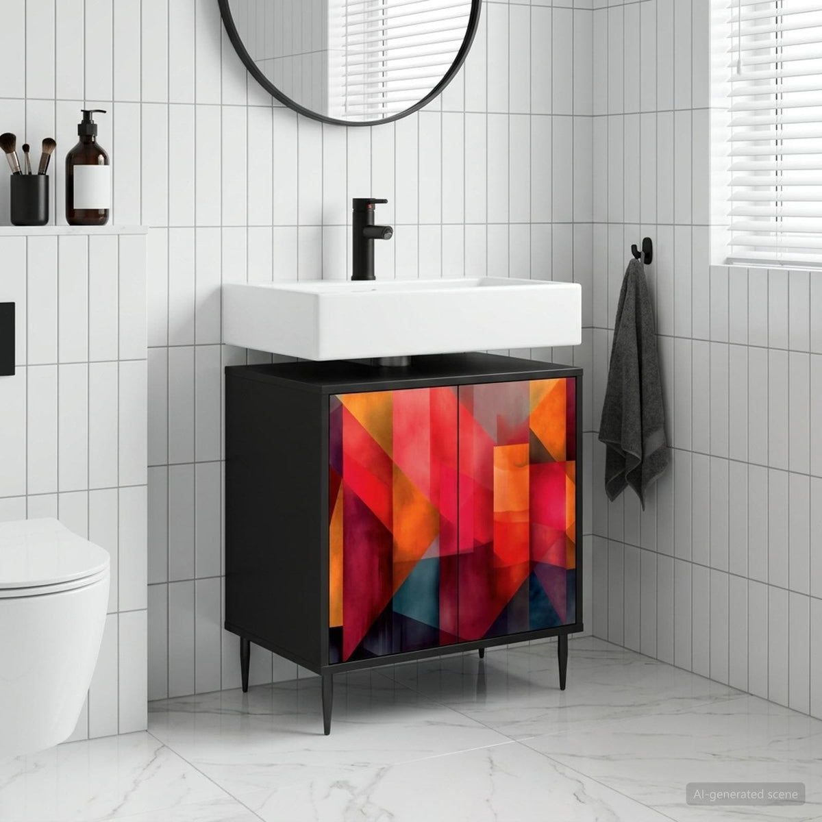 Kupaonski ormar HEESCH Crni hrast 60 x 40 x 61 cm