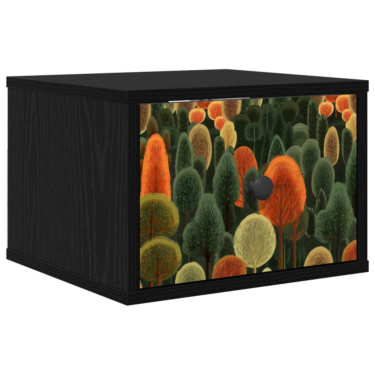 Wall-mounted noćni ormarić ZAANDAM Crni hrast 36 x 33 x 25 cm