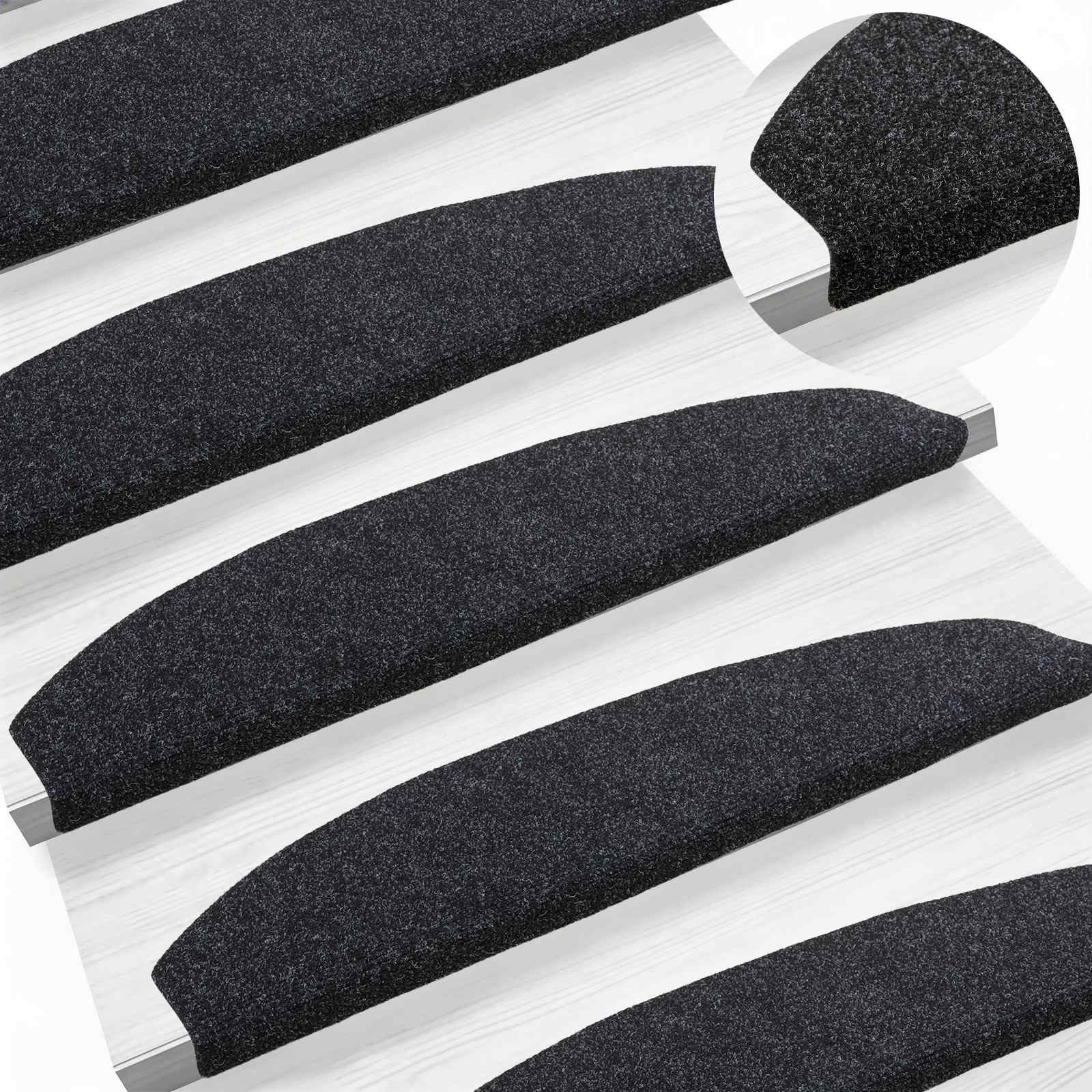 Samoljepljivi stepenasti ulošci 15 pcs Crna 80 x 24,5 x 3,5 cm