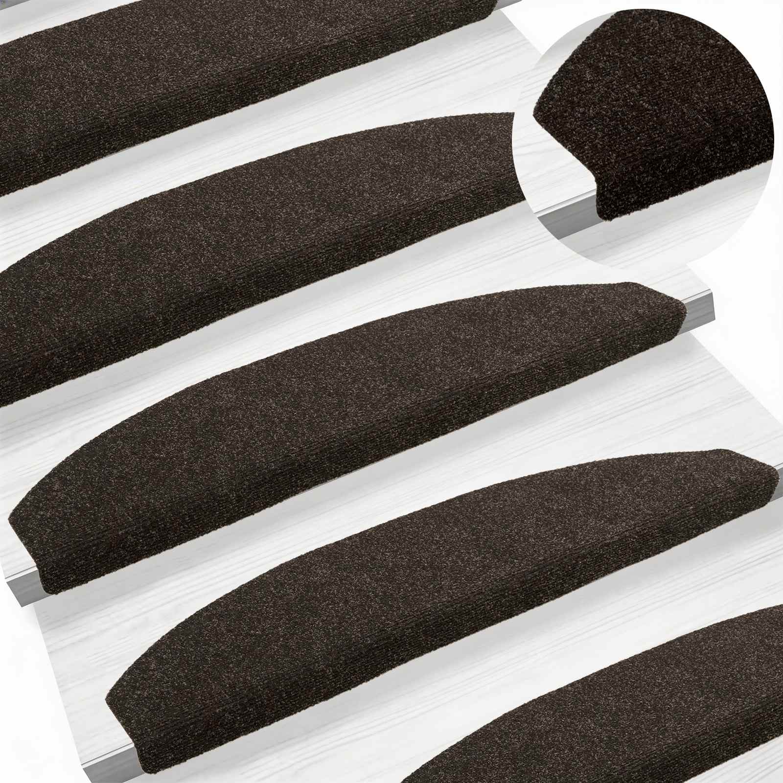 Samoljepljivi stepenasti ulošci Polukružni 15 pcs Tamno smeđa