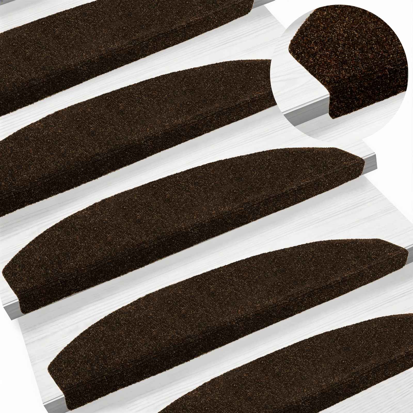 Samoljepljivi stepenasti ulošci 15 pcs Smeđa 80 x 24,5 x 3,5 cm