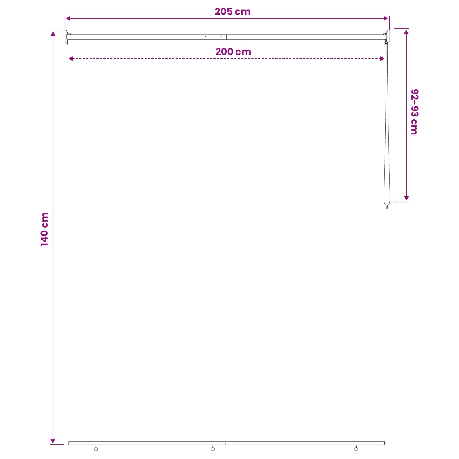 Roleta zaštita od UV zračenja Sivosmeđa 200 x 140 cm Poliester