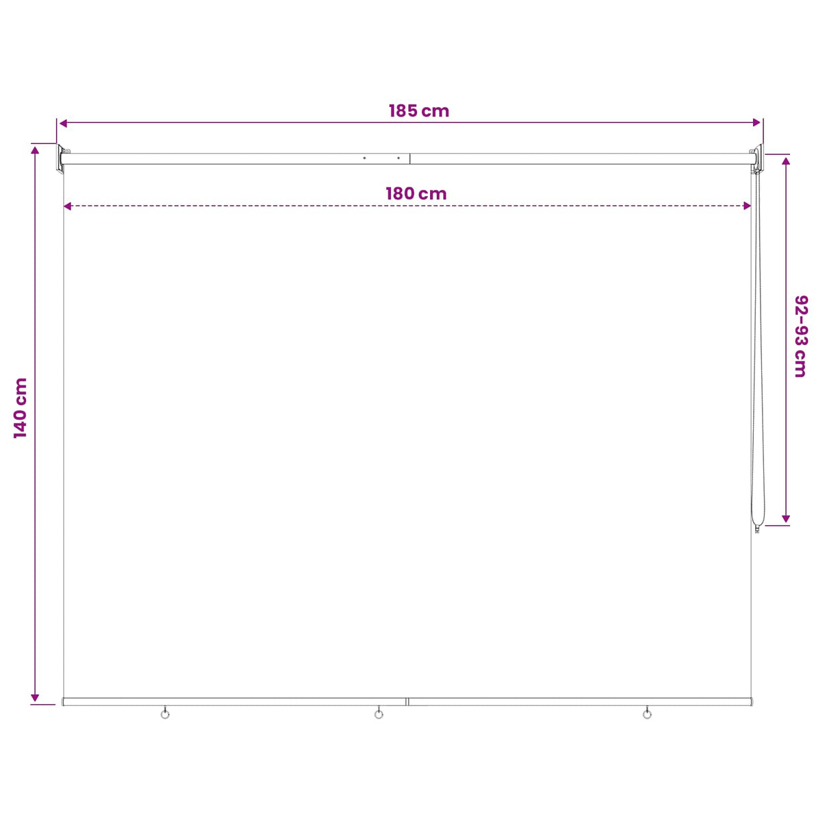 Roleta zaštita od UV zračenja Antracit 180 x 140 cm Poliester