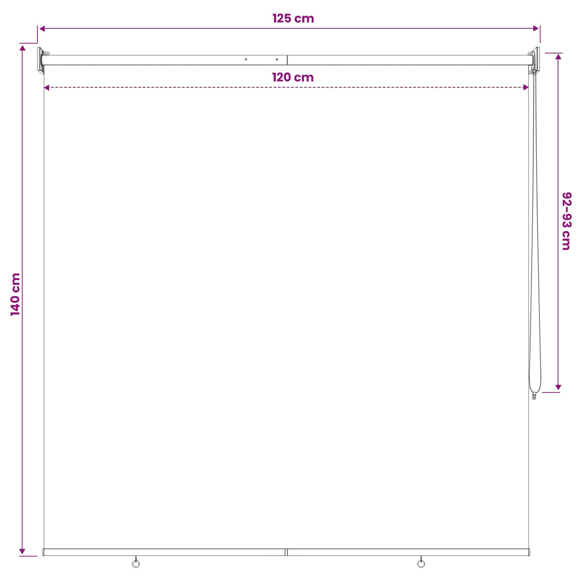 Roleta zaštita od UV zračenja Bež 120 x 140 cm Poliester