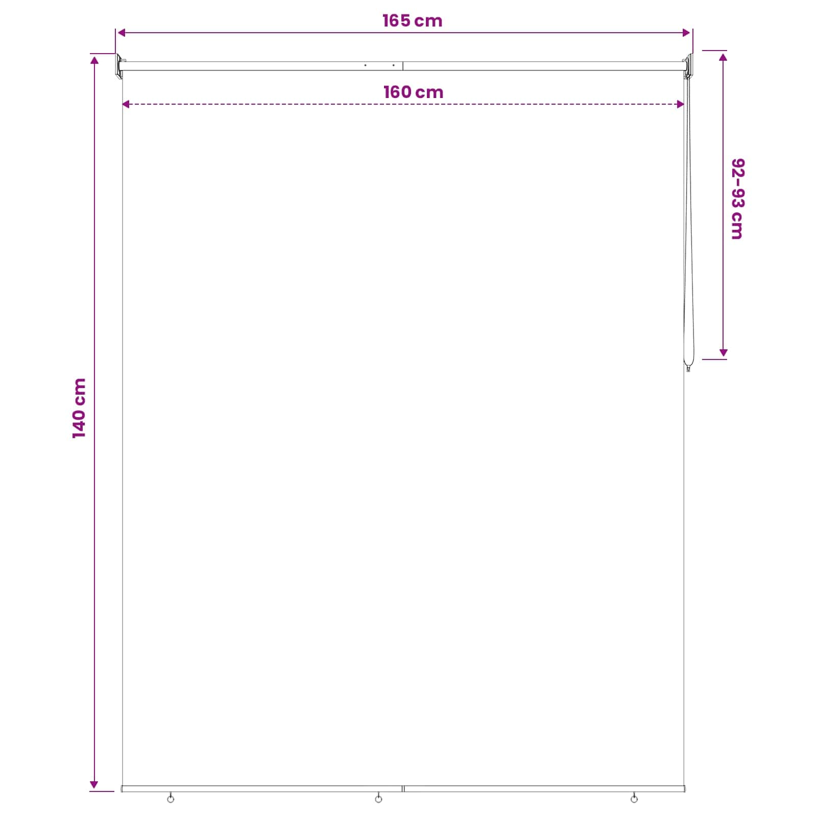 Rolo zavjesa za vanjsku uporabu s UV zaštitom Bež 160 x 140 cm