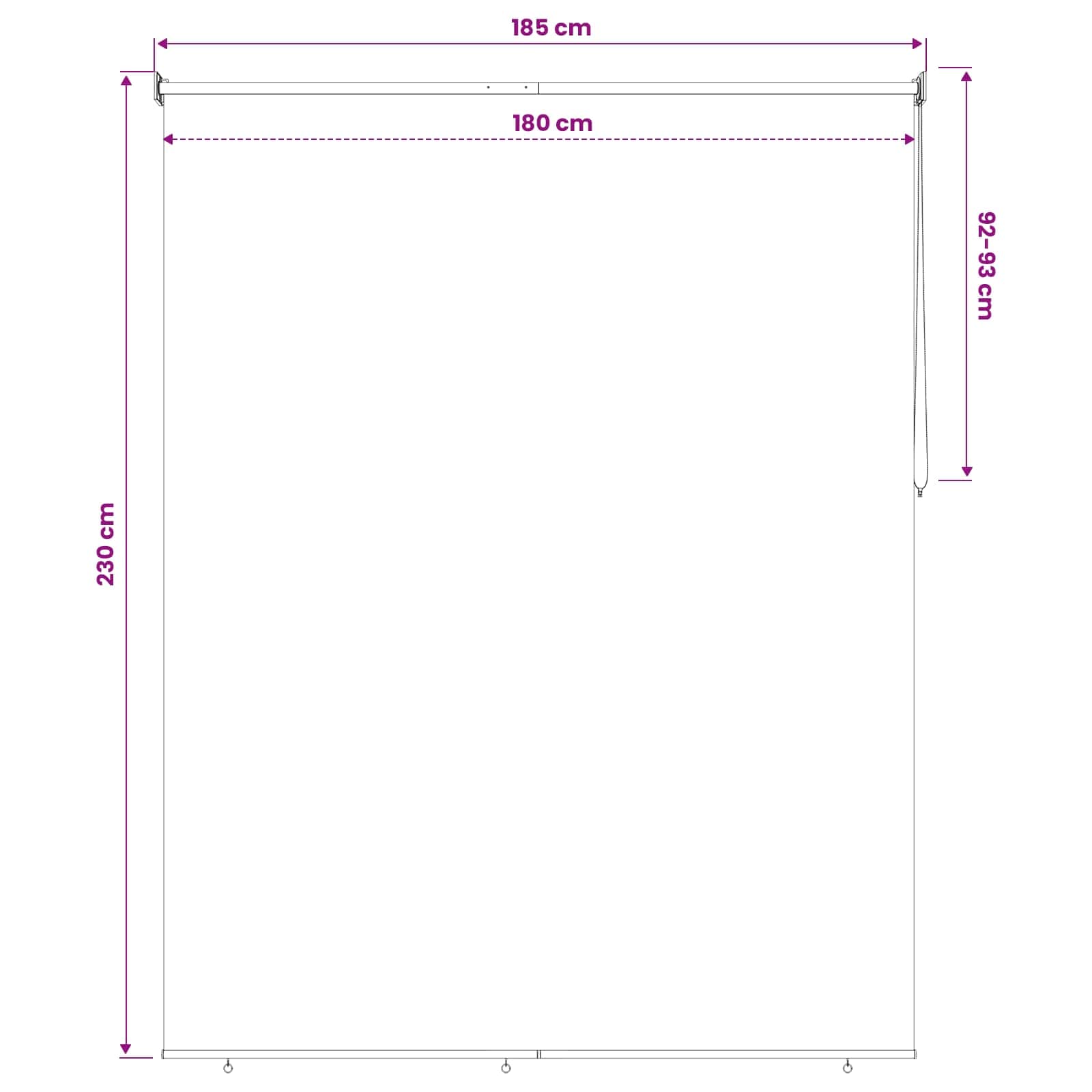 Roleta zaštita od UV zračenja Bijela 180 x 230 cm Poliester
