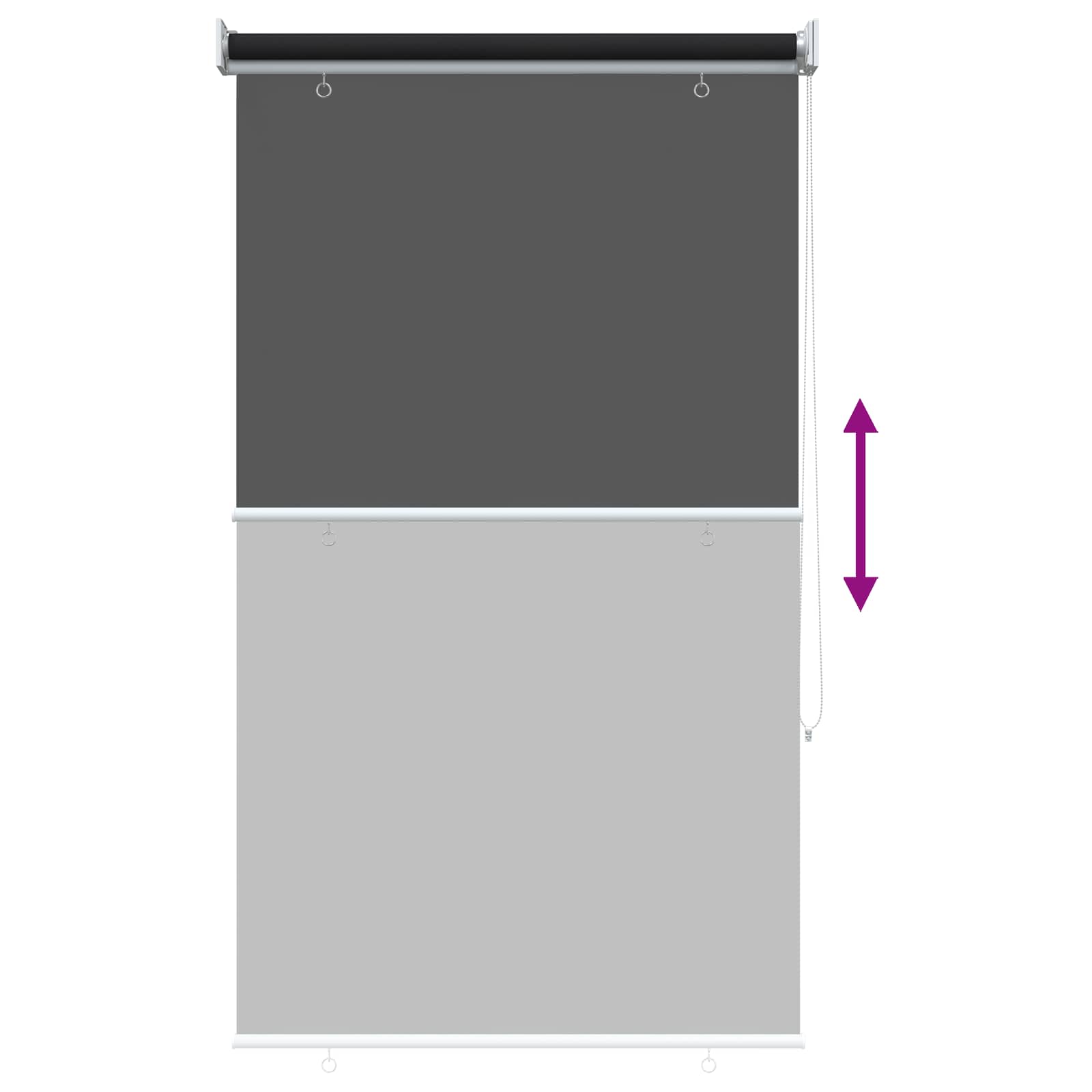 Roleta zaštita od UV zračenja Crna 60 x 140 cm Poliester