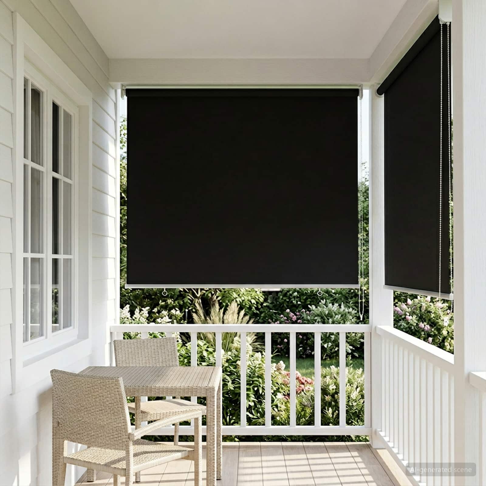 Rolo zavjesa za vanjsku uporabu s UV zaštitom Crna 80 x 140 cm