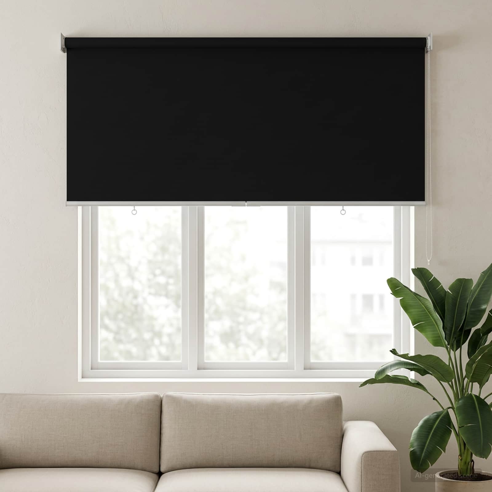 Roleta zaštita od UV zračenja Crna 140 x 140 cm Poliester