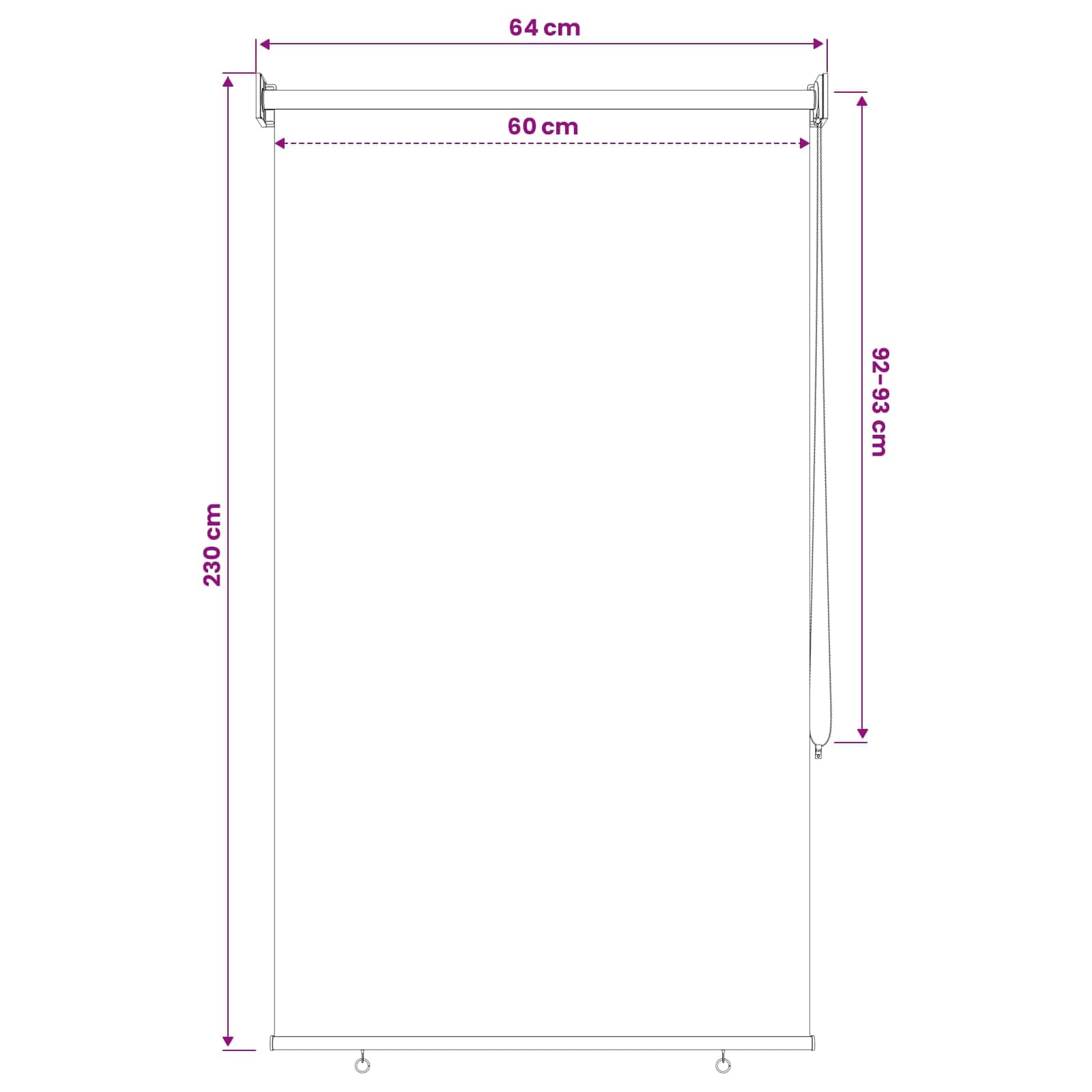 Roleta zaštita od UV zračenja Crna 60 x 230 cm Poliester