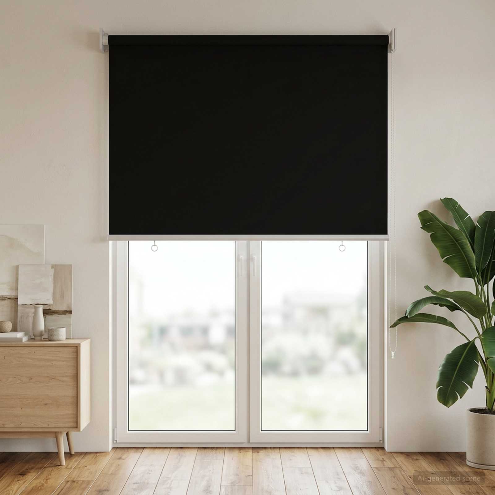 Roleta zaštita od UV zračenja Crna 80 x 230 cm Poliester