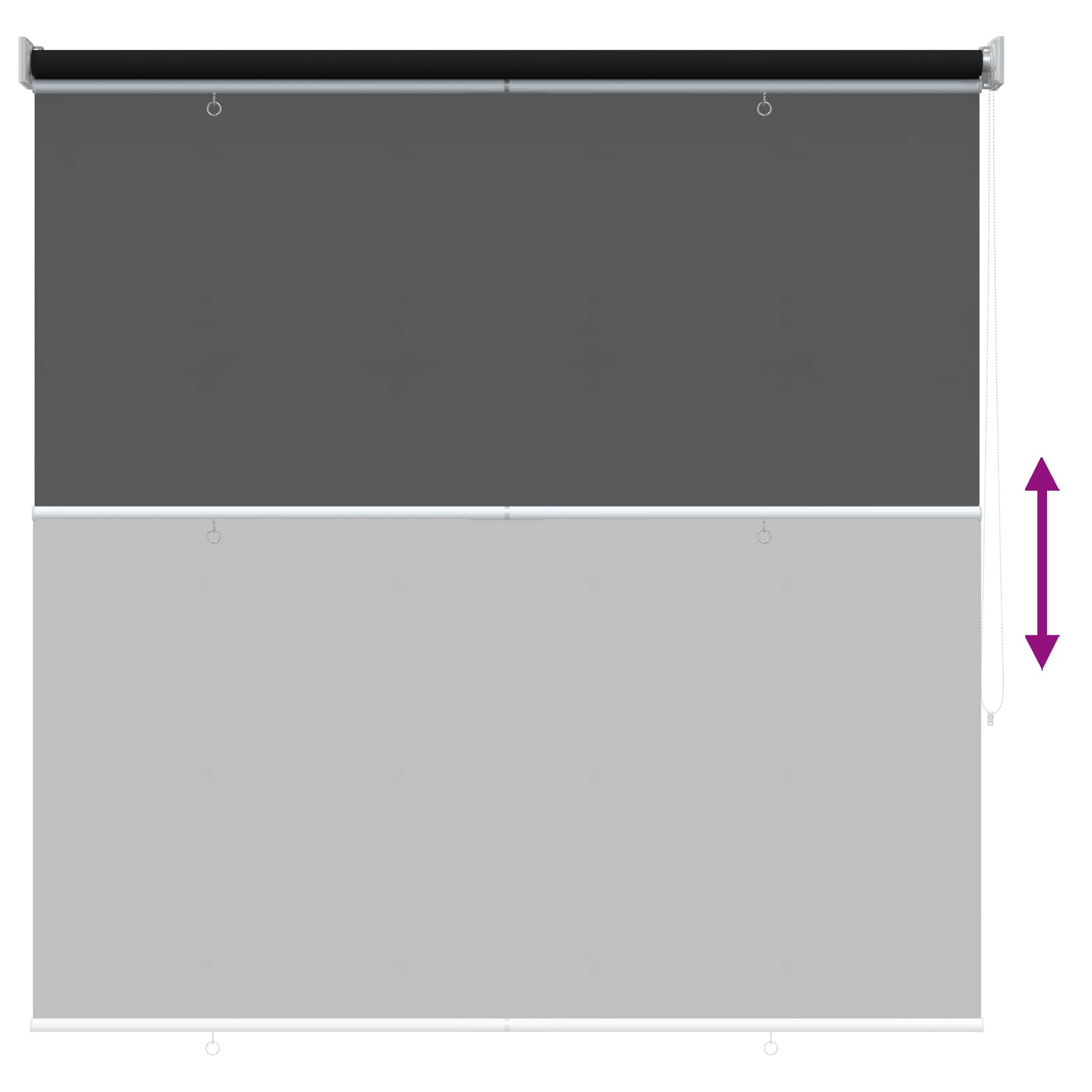 Rolo zavjesa za vanjsku uporabu s UV zaštitom Crna 120 x 230 cm