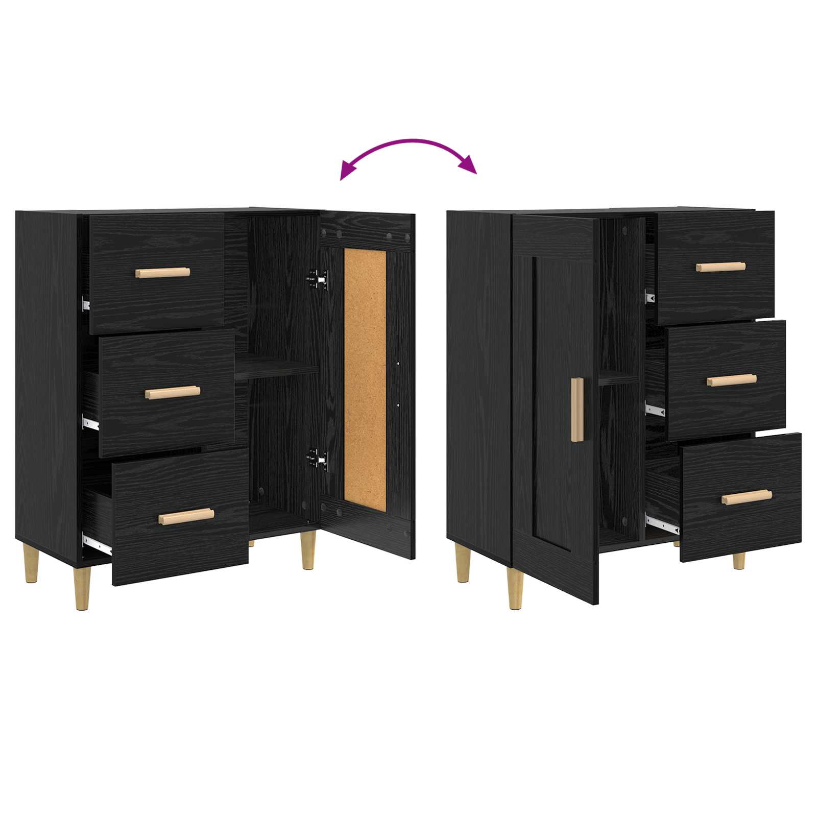 Kreveta Crni hrast 69,5 x 34 x 90 cm Konstruirano drvo