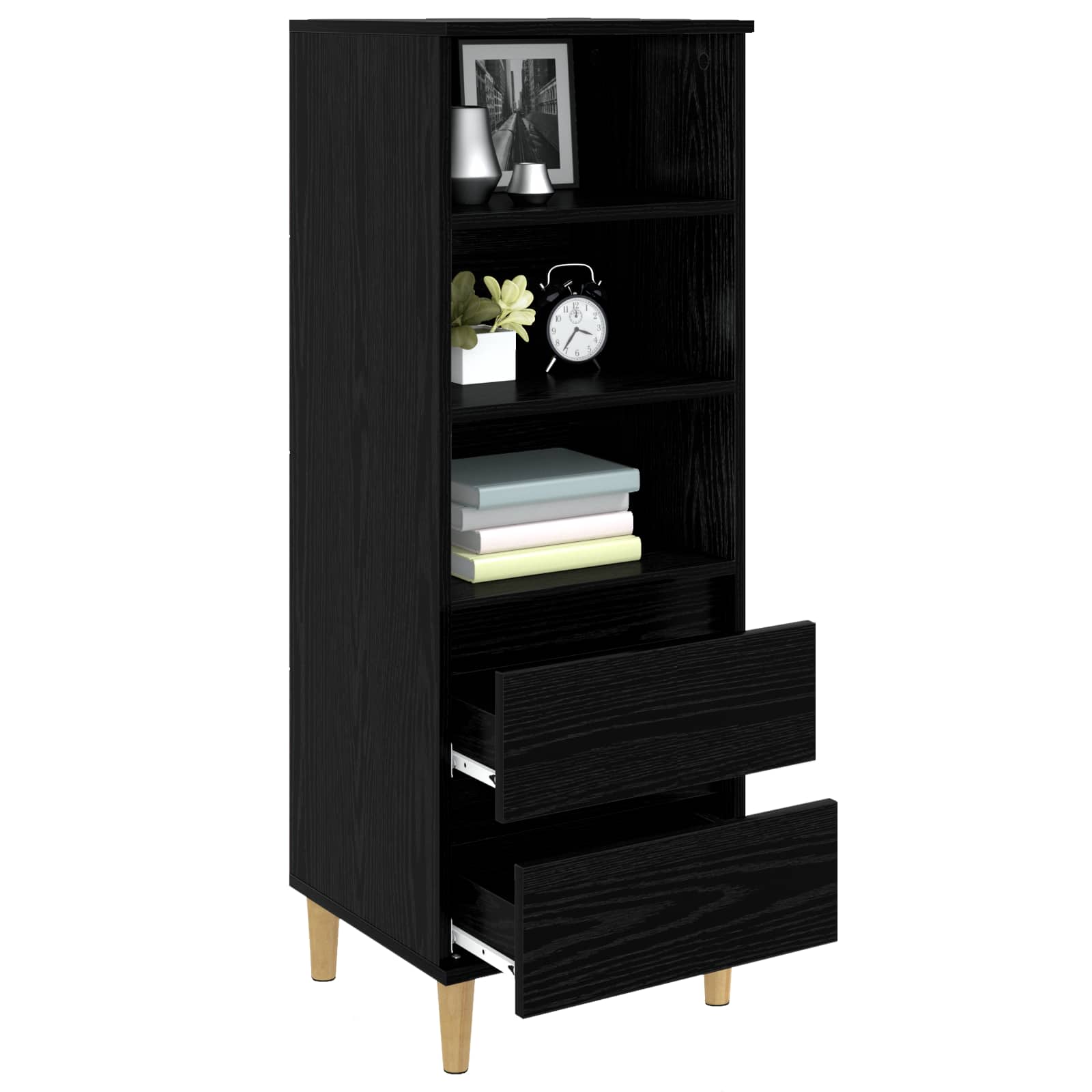 Highboard Crni hrast 40 x 36 x 110 cm Konstruirano drvo