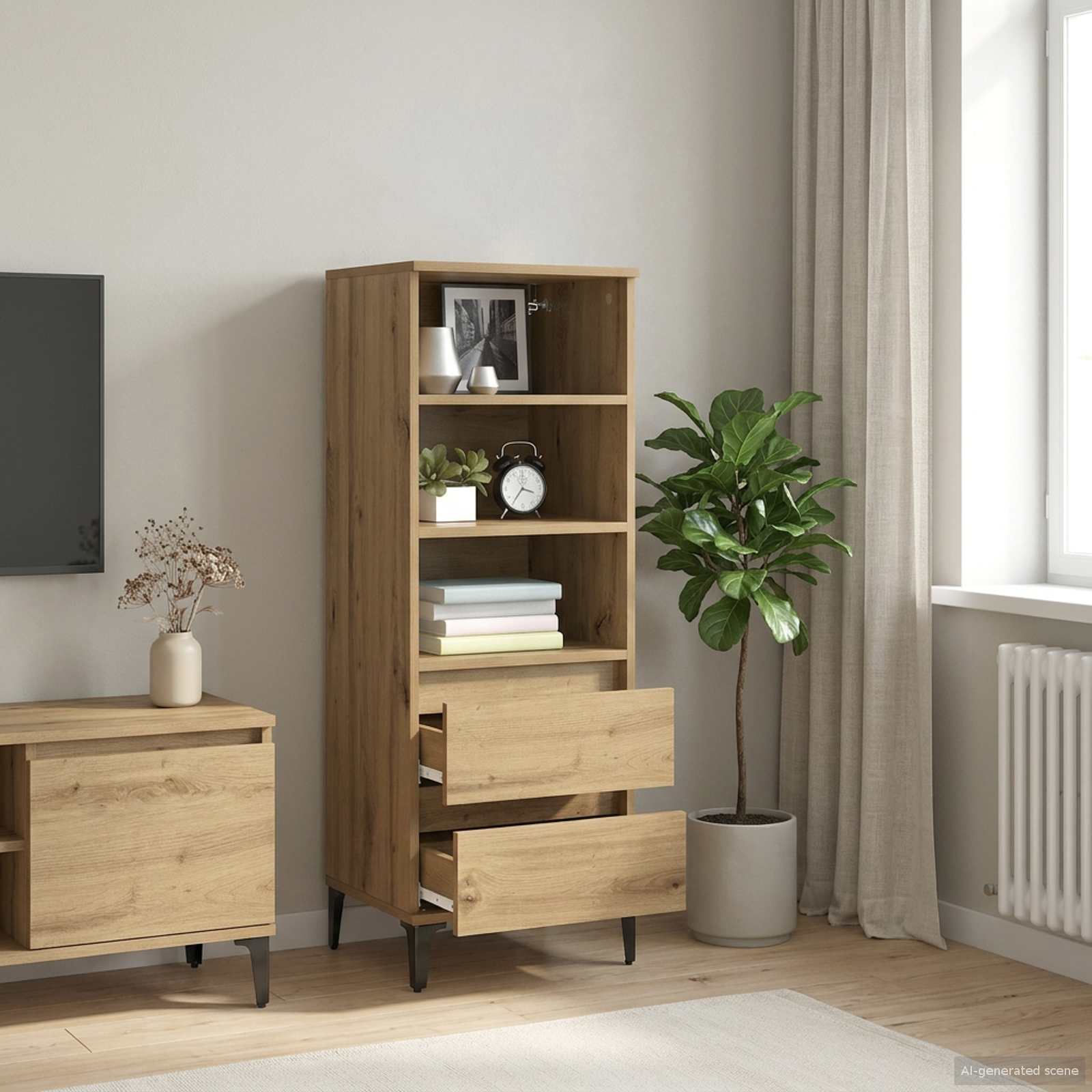 Highboard Hrast artisan 40 x 36 x 110 cm Konstruirano drvo