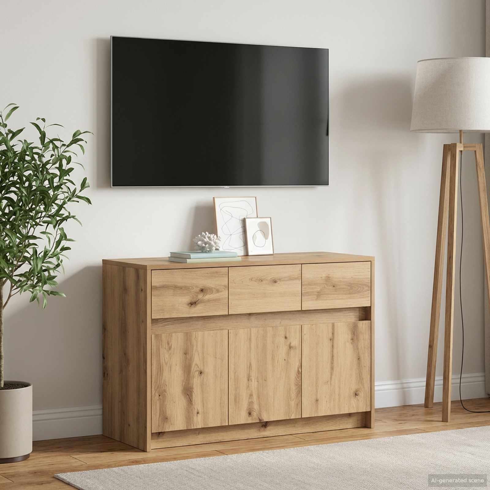 TV ormar 91 x 34 x 61 cm Hrast artisan Konstruirano drvo