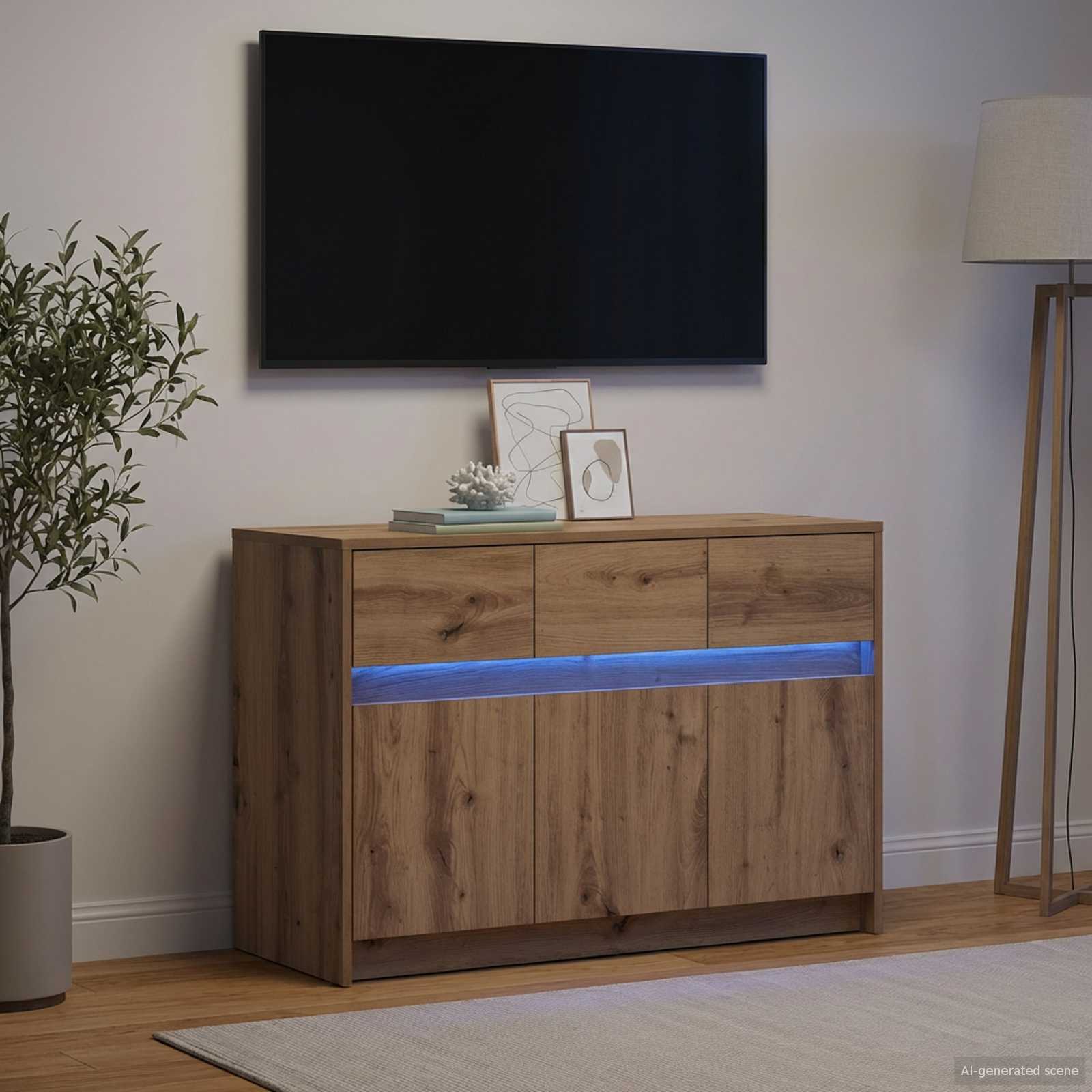 TV ormar 91 x 34 x 61 cm Hrast artisan Konstruirano drvo