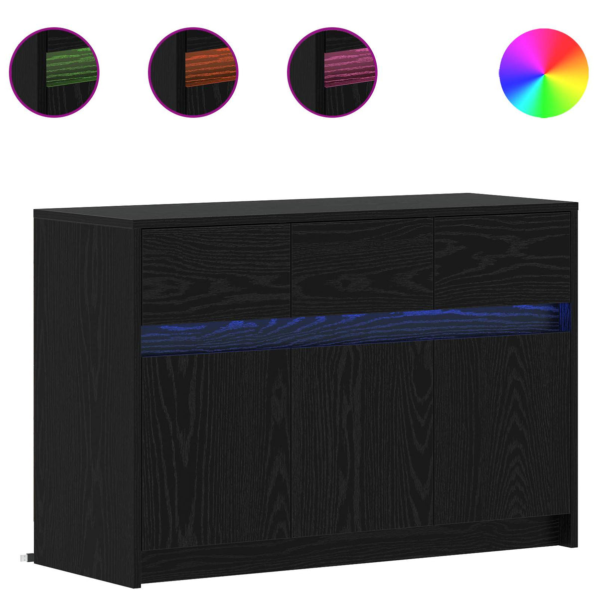 TV ormar 91 x 34 x 61 cm Crni hrast Konstruirano drvo