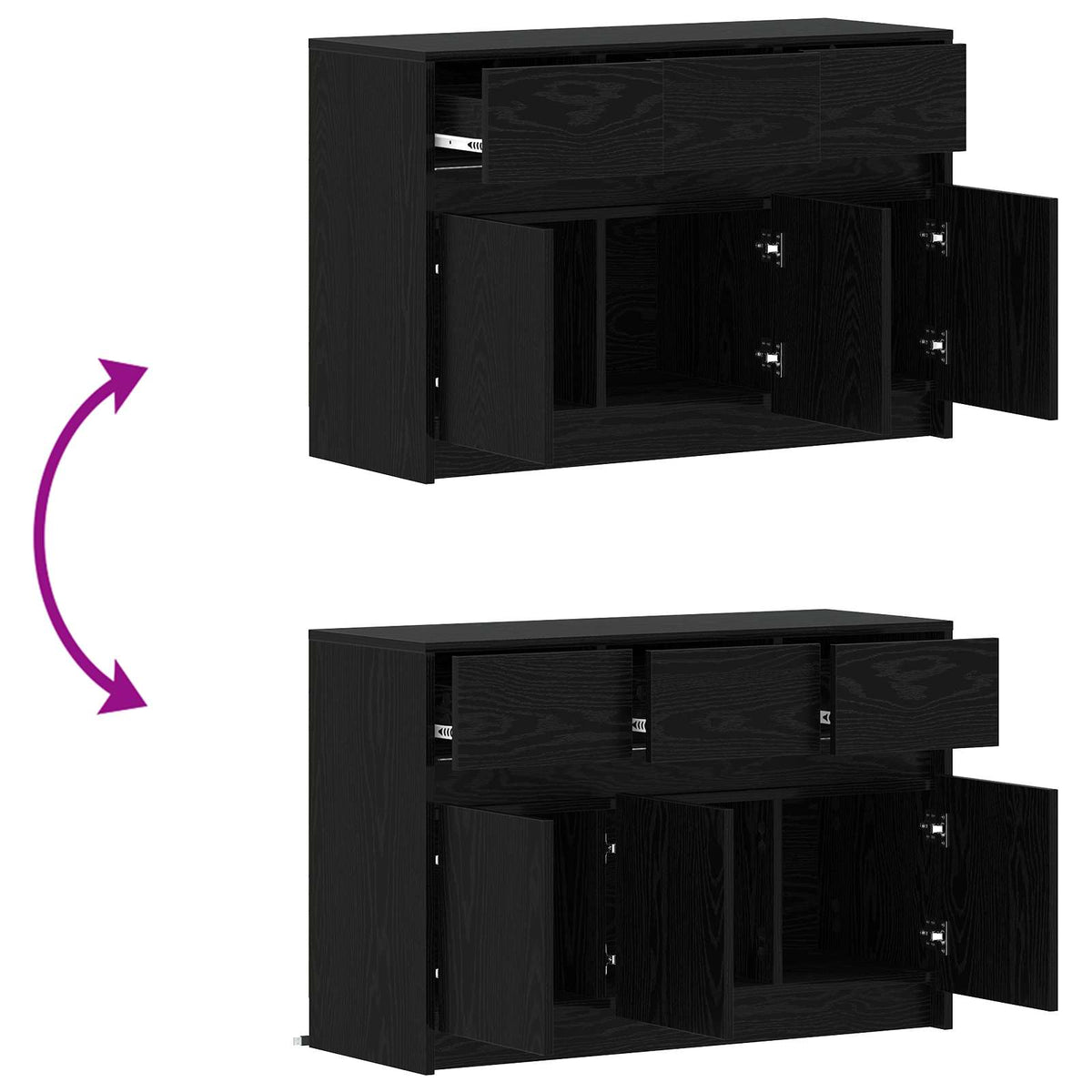 TV ormar 91 x 34 x 61 cm Crni hrast Konstruirano drvo