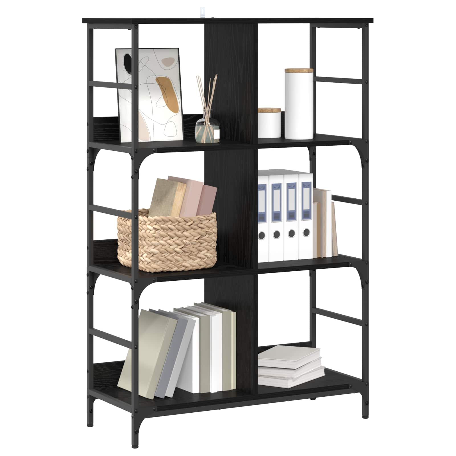 Polica Crni hrast 78,5 x 33 x 117,5 cm metal PB